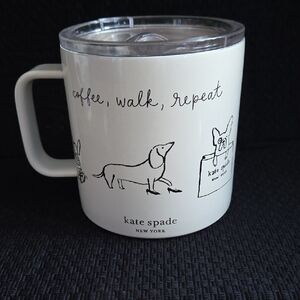 kate spade Cream Mug with Black Illustrations